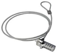 Ewent Beveiligingskabel met combinatieslot, beveiligingskabel voor notebooks, laptops, pc's, projectoren, stevige stalen combinatiebeveiligingskabel, 1,5 meter lange kabel, 1 stuk