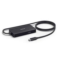 Jabra PanaCast USB-hub voor aansluiting via USB-C. Meerdere kabeluitgangen maken het mogelijk om al uw apparaten via een enkele USB-C-aansluiting aan te sluiten