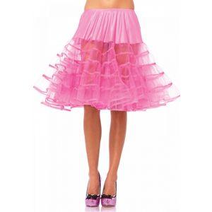 Lange tule onderrok fuchsia roze voor dames One size  -