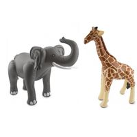 Afrika thema set olifant en giraffe opblaas baar - thumbnail