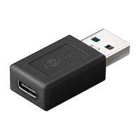 Goobay 45400 2 in 1 Superspeed Adapter USB 3.0 (type A) naar USB-C, verandert de USB 3.0-poort in een USB-C-aansluiting, zwart