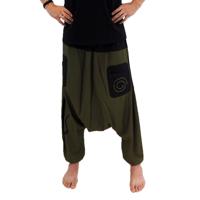 Yogabroek groen heren en dames - eco bamboe aladdinbroek - M