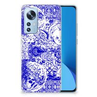 Silicone Back Case Xiaomi 12 | 12X Angel Skull Blauw - thumbnail