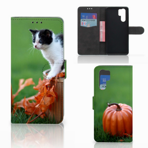 Huawei P30 Pro Telefoonhoesje met Pasjes Kitten