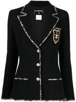 CHANEL Pre-Owned blazer en laine à logo brodé (2005) - Noir - thumbnail