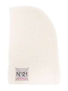 Nº21 Kids cagoule nervurée à patch logo - Blanc