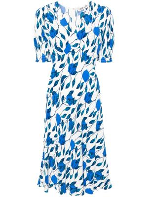 DVF Diane von Furstenberg Jemma midi-jurk van crêpe - Wit