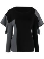 Issey Miyake Top met colourblocking - Zwart