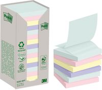 Post-it recycled Z-notes, 100 vel, ft 76 x 76 mm, assorti, pak van 16 blokken