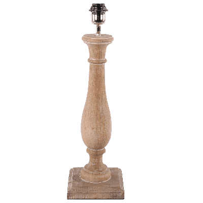 Landelijke Tafellamp Lauro 59 cm 1 Lichts Hout Naturel