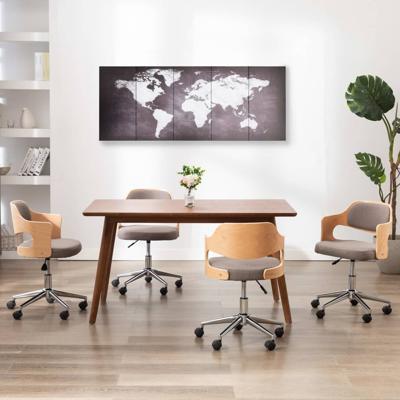 vidaXL Wandprintset wereldkaart 200x80 cm canvas grijs vidaXL Wandprintset wereldkaart 200x80 cm canvas grijs