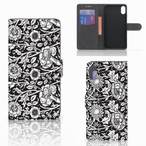 Apple iPhone Xs Max Hoesje Black Flowers