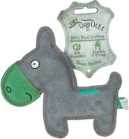 Holland Animal Care Tiny Doodles Doggy - Doodles Donkey - Hondenspeelgoed - Hondenspeelgoed met piep - Groen - 17 cm