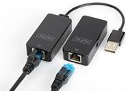 DIGITUS USB-extender - bereik 50 m - USB 2.0 - UTP, STP & S-FTP netwerkkabel vanaf Cat-5 - plug & play - zwart