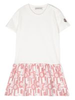 Moncler Enfant robe à imprimé monogramme - Blanc