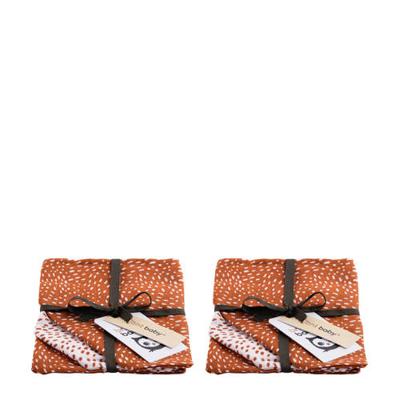 Briljant Baby Minimal Dots hydrofiel washandje - 2x set van 3 terra