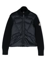 Moncler Enfant logo-patch wool padded jacket - Bleu