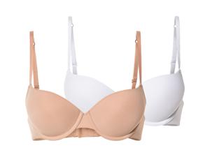 esmara Dames push-up beha's  (85C, Beige/wit)