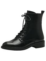 Tamaris Veganistische veterlaarzen voor dames, blokhak, zwart/zwart, 41 EU, Black 1 25102 41 001, 41 EU