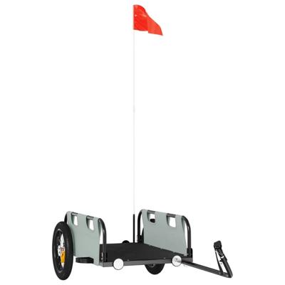 vidaXL Fietstrailer oxford stof en ijzer grijs vidaXL Fietstrailer oxford stof en ijzer grijs