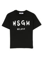 MSGM Kids t-shirt en coton à logo imprimé - Noir