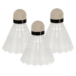 Badminton shuttles setje - 3x shuttles - kunststof - wit   -