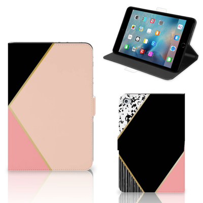Apple iPad Mini 5 Tablet Beschermhoes Zwart Roze Vormen Apple iPad Mini 5 Tablet Beschermhoes Zwart Roze Vormen