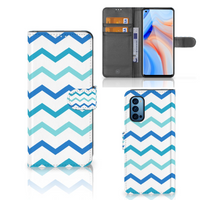 OPPO Reno 4 Pro 5G Telefoon Hoesje Zigzag Blauw