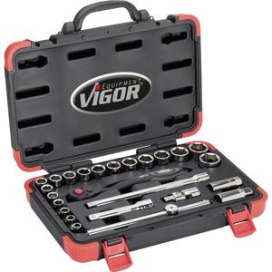 Vigor V2460N Dopsleutelset Vierkant, 1/2 (12.5 mm) 25-delig