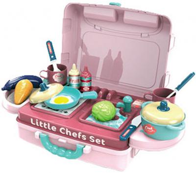 Luna kinderkeukenset 27,2 x 21,8 cm roze 20 delig