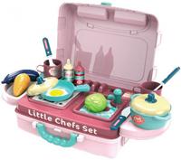 Luna kinderkeukenset 27,2 x 21,8 cm roze 20 delig