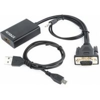 Gembird A-VGA-HDMI-01 tussenstuk voor kabels HDMI 19 pin Zwart - thumbnail