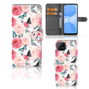 OPPO A73 5G Hoesje Butterfly Roses