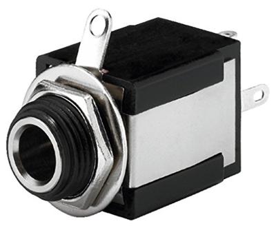 Monacor T-635SI jackstekker, 6,3 mm, zwart, kunststof)