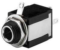 Monacor T-635SI jackstekker, 6,3 mm, zwart, kunststof)