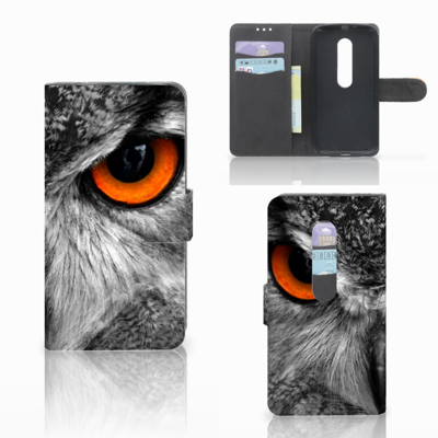 Motorola Moto G 3e Generatie Telefoonhoesje met Pasjes Uil Motorola Moto G 3e Generatie Telefoonhoesje met Pasjes Uil