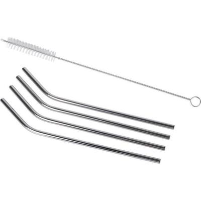 Alpina Rietjes 21 cm herbruikbaar / afwasbaar - 4 stuks RVS - wasbare en herbruikbare drinkrietjes