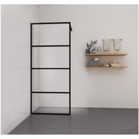 Inloopdouche Sanimar Loft Lines Helder Veiligheidsglas 90 x 200 cm Zwart Nano Antikalk Coating 8 mm - thumbnail