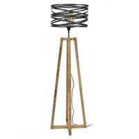 Vloerlamp Twist - Houten Kruisframe - 41x41x135 - Zwart - thumbnail