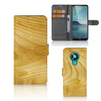 Nokia 3.4 Book Style Case Licht Hout - thumbnail