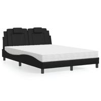 vidaXL Bed met matras kunstleer zwart 120x200 cm, bed, bed ombouw, tweepersoonsbed, bedbodem, slaapkamermeubel, 2 persoonsbed, logeerbed, houten bed
