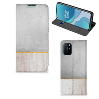 OnePlus 8T Book Wallet Case Wood Concrete - thumbnail