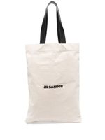 Jil Sander sac cabas en lin à logo imprimé - Tons neutres