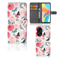 OPPO A98 5G Hoesje Butterfly Roses - thumbnail