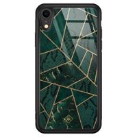 iPhone XR glazen hardcase - Abstract groen