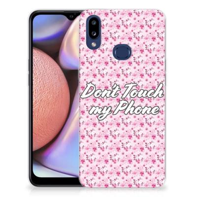 Samsung Galaxy A10s Silicone-hoesje Flowers Pink DTMP Samsung Galaxy A10s Silicone-hoesje Flowers Pink DTMP