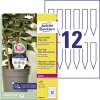 Avery-Zweckform T3005-10 Insteekbare labels 100 x 20 mm Polyester Wit 120 stuk(s) Niet hechtend Laser (kleur), Laser (zwart/wit) - thumbnail