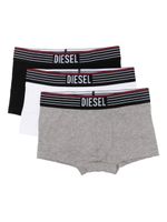 Diesel Kids boxer en coton à taille à logo (lot de trois) - Noir