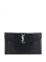 Saint Laurent pochette Uptown à effet peau de crocodile - Noir