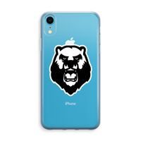 Angry Bear (white): iPhone XR Transparant Hoesje - thumbnail